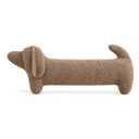 Dachshund Shaped Plush Bolster Pillow in Beige on a white background