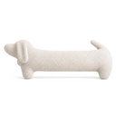 Dachshund Shaped Plush Bolster Pillow in White on a white background