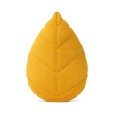Leaf Shaped Pillow in Yellow on a white background