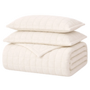 Reuben Velvet Comforter Set - Channel Stitch with 2 Matching Pillowcases, Twin Full, Queen and King, Lightweight and Soft for Bed
