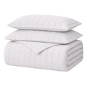 Reuben Velvet Comforter Set - Channel Stitch with 2 Matching Pillowcases, Twin Full, Queen and King, Lightweight and Soft for Bed