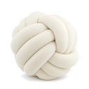 Knotted Ball Cushion in White on a white background