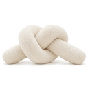 Knotted Bolster Cushion in White on a white background