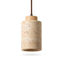 Rhea Japanese Travertine Stone Pendant in Light Wood on a white background