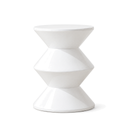 Juniper Minimal Round Side Table & Stool in White on a white background