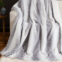 Halden Deer Print Faux Fur Throw Blanket - Dense Plush Pile, Throw and Bed Throw Sizes, Soft and Warm for Couch and Bed