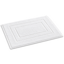 Woven Cotton Bath Mat in White on a white background