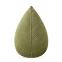 Leaf Shaped Pillow in Light Green on a white background