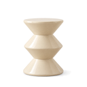 Juniper Minimal Round Side Table & Stool in Beige on a white background