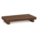 Solid Wood Pedestal Riser in Coffee on a white background