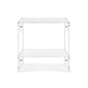 Thea Nordic Acrylic Two-Tier Side Table in Transparent on a white background