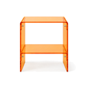 Thea Nordic Acrylic Two-Tier Side Table in Orange on a white background