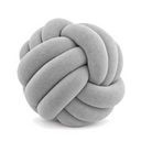 Knotted Ball Cushion in Grey on a white background