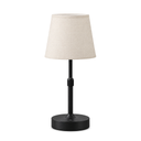 Ulysses Rechargeable Cordless Table Lamp in Black, shown unlit on a white background