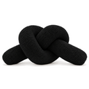 Knotted Bolster Cushion in Black on a white background