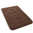 Coral Fleece Memory Foam Bath Mat in Brown on a white background