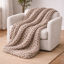 Mirabel Handwoven Weighted Knit Blanket - Oversized Braided Texture, 52 x 60 and 52 x 80 Inches, Breathable for Couch or Bed