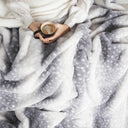 Halden Deer Print Faux Fur Throw Blanket - Dense Plush Pile, Throw and Bed Throw Sizes, Soft and Warm for Couch and Bed