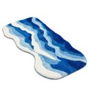 Blue Wave Tufted Accent Rug on a white background