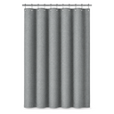 Solid Color Linen Look Shower Curtain in Gray on a white background