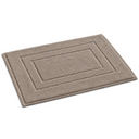 Woven Cotton Bath Mat in Taupe on a white background