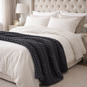 Mirabel Handwoven Weighted Knit Blanket - Oversized Braided Texture, 52 x 60 and 52 x 80 Inches, Breathable for Couch or Bed