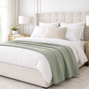 Rafferty Cotton Knit Throw Blanket - Soft Textured Knit, 52 x 63 Inches, Lightweight and Breathable for Couch or Bed