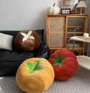 Basil Nordic Fruit and Vegetable Accent Cushion - Tomato, Persimmon and Mushroom Shapes, 17.7 Inches Round, Plush Floor Cushion for Seating