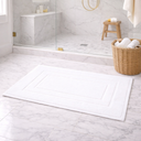 Genevieve Woven Cotton Bath Mat - Thick Plush Weave, 32 x 20 Inches, Absorbent and Machine Washable