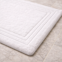 Romilly White Cotton Bath Rug - Reversible 3000 GSM Tufted Pile, 21 x 34 Inches, Absorbent and Quick-Dry
