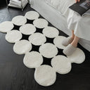 Avery Neutral Tufted Bath Mat - 17.7 x 23.6 to 27.6 x 49.2 Inches, Anti Slip TPE Backed Mini Rug with Overlocked Edges