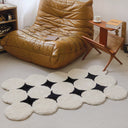Avery Neutral Tufted Bath Mat - 17.7 x 23.6 to 27.6 x 49.2 Inches, Anti Slip TPE Backed Mini Rug with Overlocked Edges