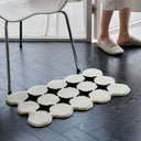 Avery Neutral Tufted Bath Mat - 17.7 x 23.6 to 27.6 x 49.2 Inches, Anti Slip TPE Backed Mini Rug with Overlocked Edges
