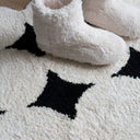 Avery Neutral Tufted Bath Mat - 17.7 x 23.6 to 27.6 x 49.2 Inches, Anti Slip TPE Backed Mini Rug with Overlocked Edges