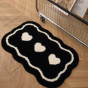 Freya Tufted Heart Shape Bath Mat - Thick Bouncy Pile, 15.7 x 23.6 and 19.7 x 31.5 Inches, Anti Slip TPR Backing