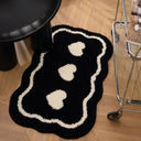 Freya Tufted Heart Shape Bath Mat - Thick Bouncy Pile, 15.7 x 23.6 and 19.7 x 31.5 Inches, Anti Slip TPR Backing