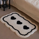 Freya Tufted Heart Shape Bath Mat - Thick Bouncy Pile, 15.7 x 23.6 and 19.7 x 31.5 Inches, Anti Slip TPR Backing