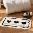 Freya Tufted Heart Shape Bath Mat - Thick Bouncy Pile, 15.7 x 23.6 and 19.7 x 31.5 Inches, Anti Slip TPR Backing