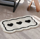 Freya Tufted Heart Shape Bath Mat - Thick Bouncy Pile, 15.7 x 23.6 and 19.7 x 31.5 Inches, Anti Slip TPR Backing