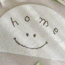 Clement Smiley Face Plush Accent Rug - Neutral Tones, Lofted Plush Pile with a Coated Grip Backing, Soft Bedside Mat