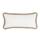 Oona Fringed Cotton Linen Throw Pillow - Feather and Down Blend Insert, 24 x 24 and 36 x 16 Inches, Square or Lumbar