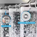 Calder Clear PEVA Shower Curtain Liner - 71 x 71 Inches, 3D Pebble Texture, Waterproof With 12 Hooks and 3 Magnets