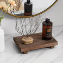 Desmond Solid Wood Pedestal Riser - 9 x 5.9 Inches, Footed Display Stand for Bathroom and Kitchen Counters
