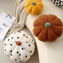 Bennet Nordic Pumpkin Shaped Cushion - Gathered Ribbed Form, 7.9 Inches Round, Accent Cushion for Sofa and Bed