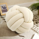 Waverly Knotted Ball Cushion - Short Plush Tied Form, 9.1 x 9.1 Inches, Round Accent Cushion for Sofa and Bed