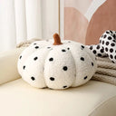 Bennet Nordic Pumpkin Shaped Cushion - Gathered Ribbed Form, 7.9 Inches Round, Accent Cushion for Sofa and Bed