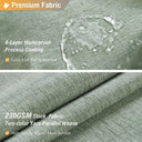 Darcy Solid Color Linen Look Shower Curtain - Waterproof Thick Fabric, 71 x 71 Inches, Six Colors with Silver Metal Hooks