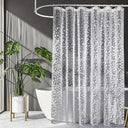 Calder Clear PEVA Shower Curtain Liner - 71 x 71 Inches, 3D Pebble Texture, Waterproof With 12 Hooks and 3 Magnets