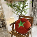 Basil Nordic Fruit and Vegetable Accent Cushion - Tomato, Persimmon and Mushroom Shapes, 17.7 Inches Round, Plush Floor Cushion for Seating