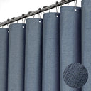 Darcy Solid Color Linen Look Shower Curtain - Waterproof Thick Fabric, 71 x 71 Inches, Six Colors with Silver Metal Hooks